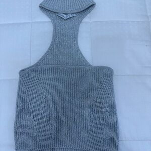 Gray Knit Crop Top